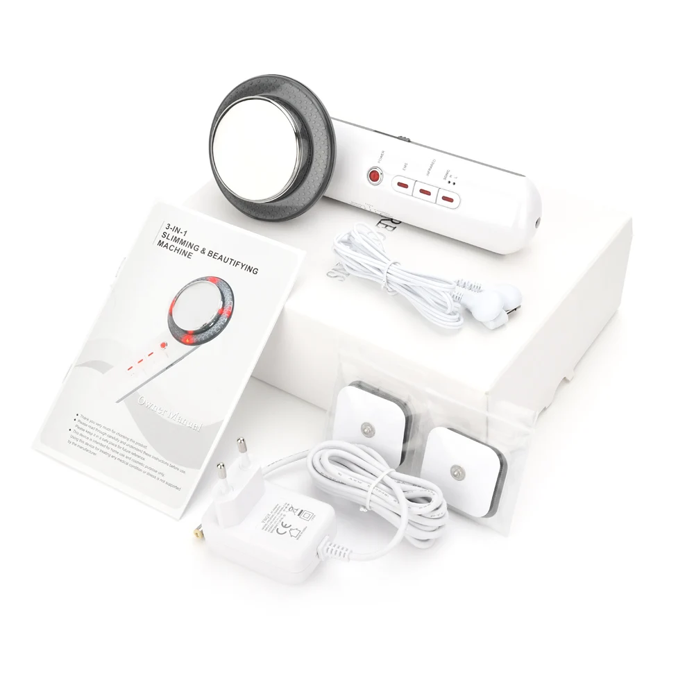 

Face Lifting 3 In 1 EMS Infrared Ultrasonic Body Massager Device Ultrasound Slimming Fat Burner Cavitation Face Beauty Machine