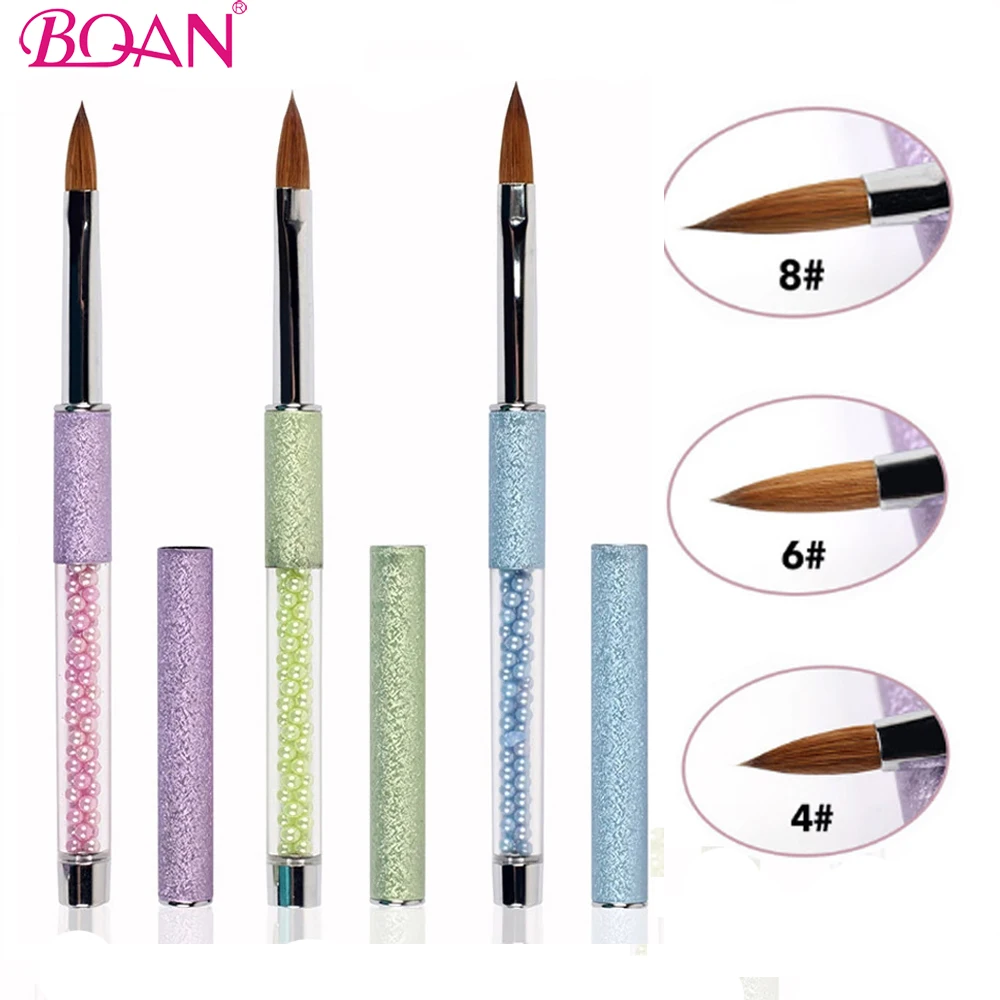 

BQAN Nail Brush Kolinsky Sable Acrylic Nail Art Brush UV Gel Carving Pen Brush Liquid Powder DIY Nail Drawing Manicure Tool