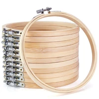 10pcsset 8 26cm wooden embroidery hoops frame set bamboo embroidery hoop rings for diy cross stitch needle craft tool