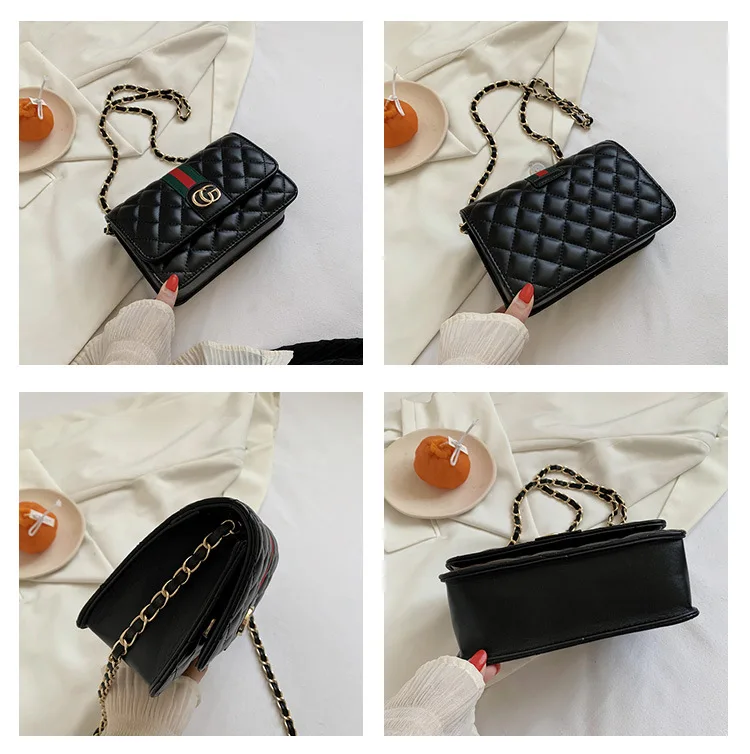 

Shoulder Bag PU Texture Messenger Bag 2021 Autumn New Style Chain Korean Version Of Western Style Ladies One-shoulder Small Bag