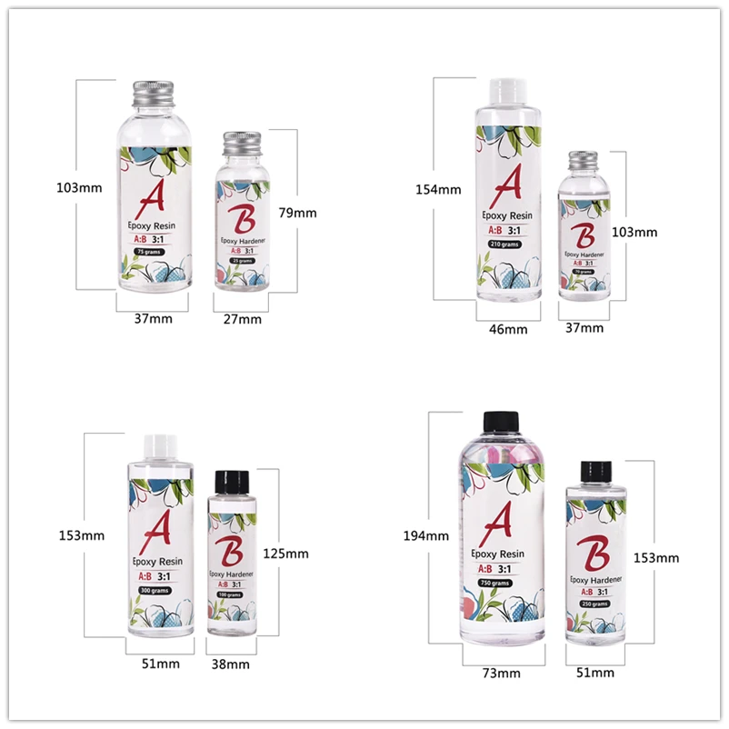 

3:1 AB Resin Epoxy Crystal Glue Transparent Mixed Clear For DIY Resin Jewelry Crafs 100g/280g/400g/1000g Jewelry Making Resin