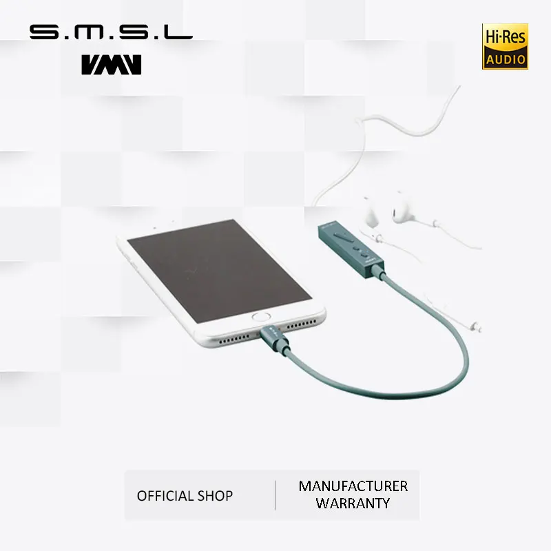 SMSL Icon портативный усилитель декодер с Lightning входом DAC/усилитель и для наушников