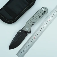 lemifshe knife heavy duty shark folding knife s35vn blade titanium alloy handle outdoor camping kitchen fruit knife edc tool