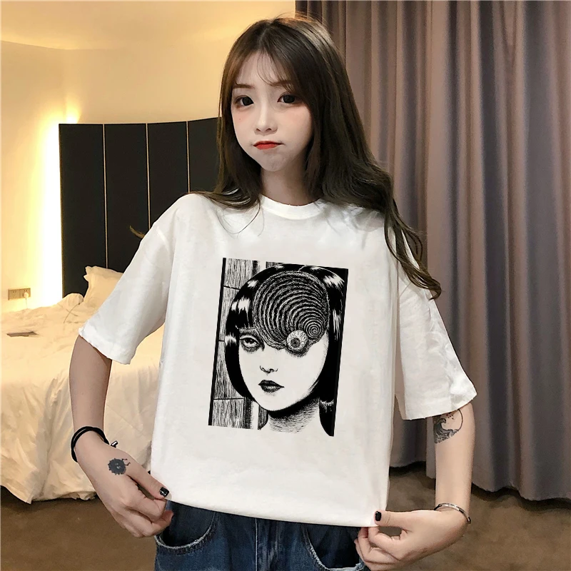 2020 NiceMix Harajuku Повседневная футболка Женская веганская японская Фуцзянь ужас