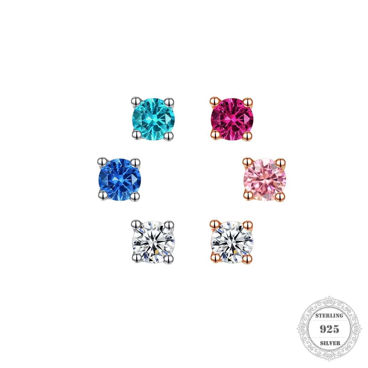 Серьги-гвоздики в виде 6 Цвет Циркон Томас и его Стиль Glam Модные Качественные