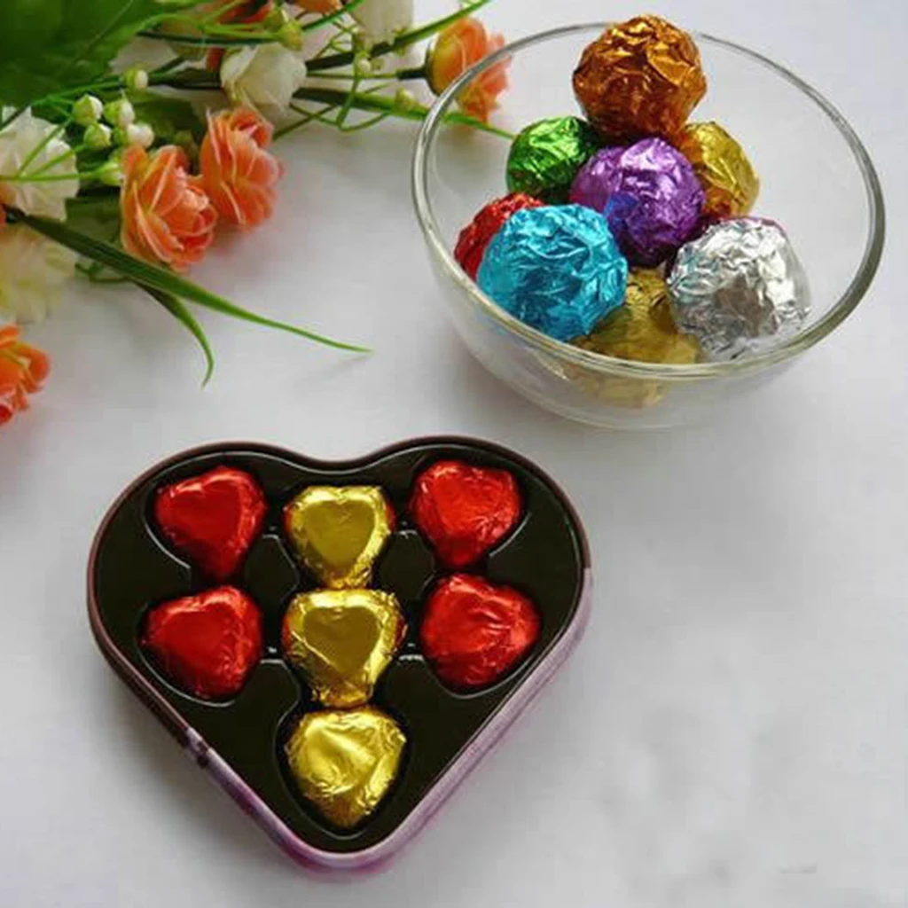 100x алюминиевая фольга рождественские обертки для конфет и упаковки шоколада |