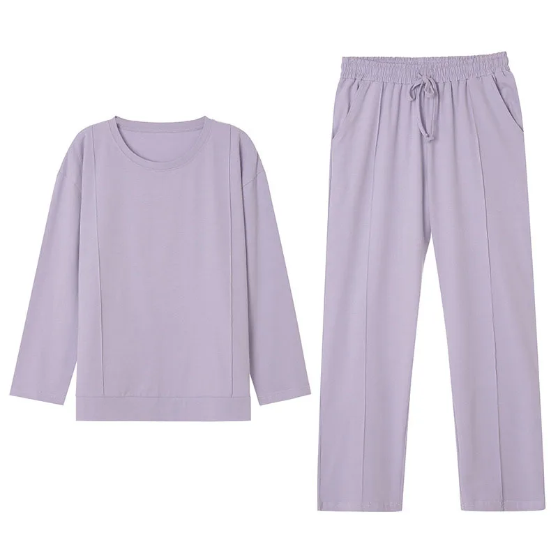 Утолщенная Женская Хлопковая пижама с длинным рукавом осенняя новинка Женский