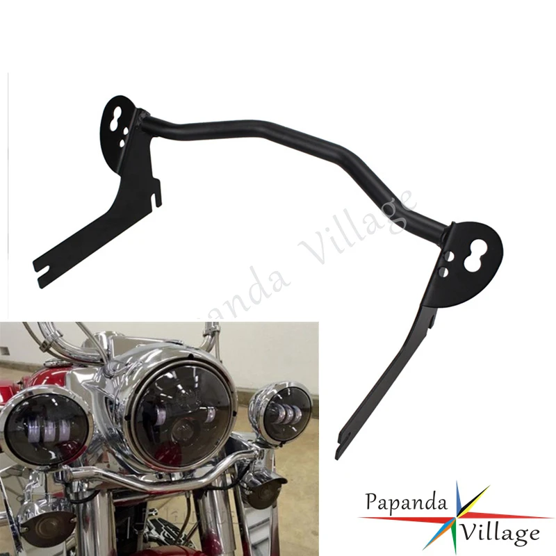 Черная стальная передняя вспомогательная фара для мотоцикла поворотная