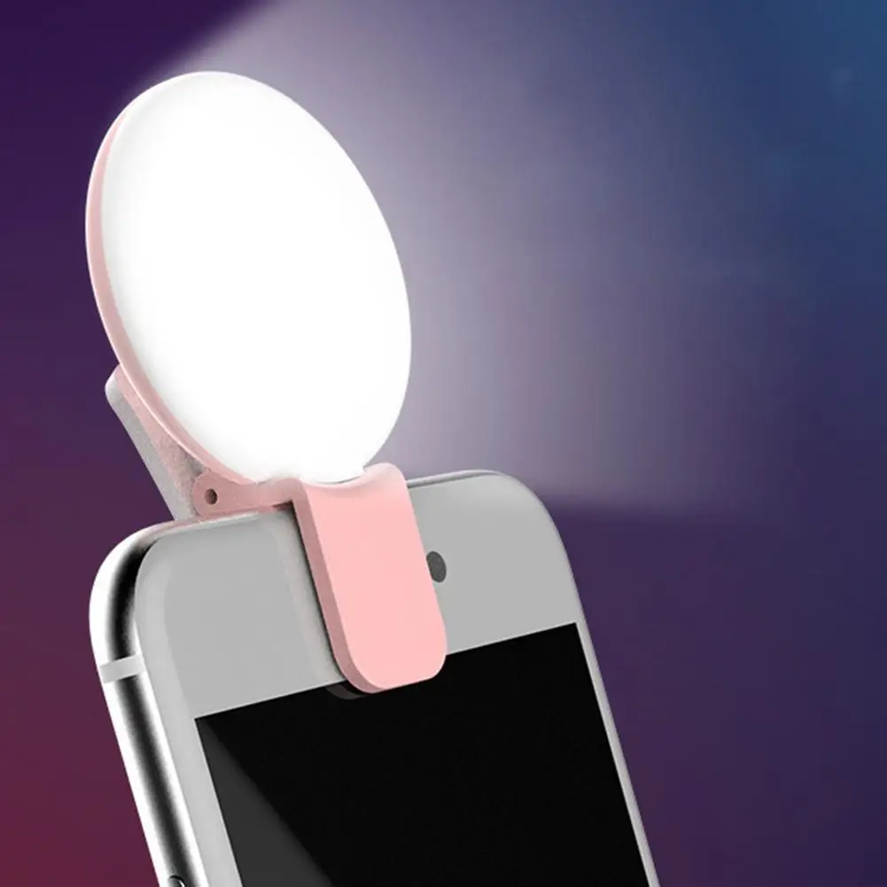 

Мини-кольцевой светильник Q для селфи, портативная светодиодная вспышка с зажимом USB, лампа для заполнения