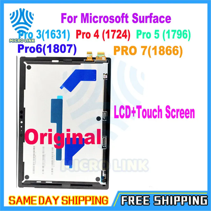 Оригинальный дисплей для Microsoft Surface Pro 3 1631 4 1724 5 1796 PRO 6 1807 PRO7 1866 ЖК-дисплей с