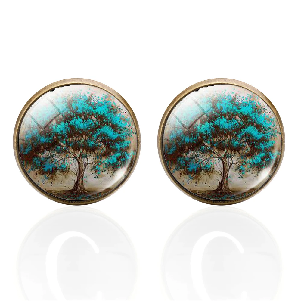 Новый простой стиль синие круглые запонки мужские рубашки манжеты на пуговицах