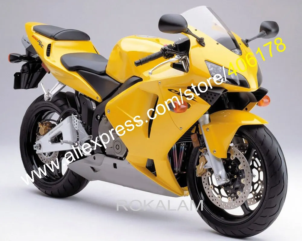 Комплект обтекателей под давлением для Honda CBR 600 RR 03 04 CBR600RR F5 2003 2004 желтый