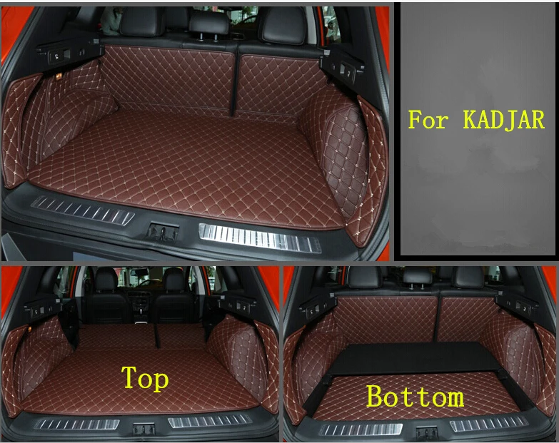 

non slip easy clean wholy surrounded no ordor Special full set car trunk mats for RenaultKADJAR durable waterproof boot carpets