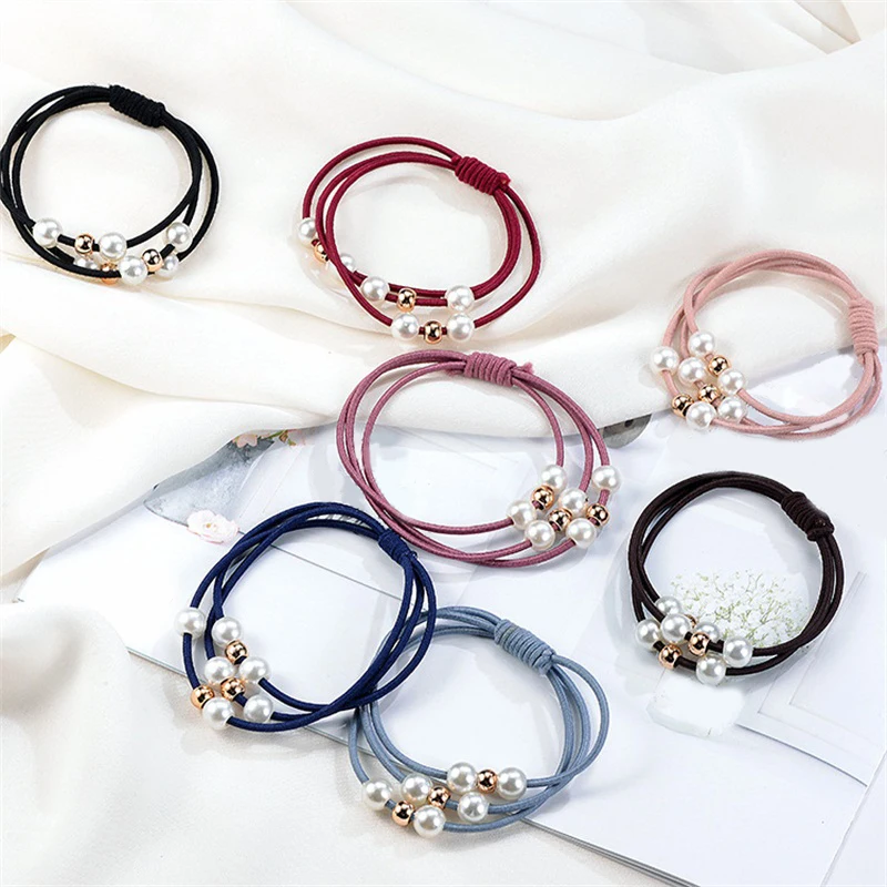 7 шт./компл. женские украшения для волос девочек элегантные жемчужные повязка на
