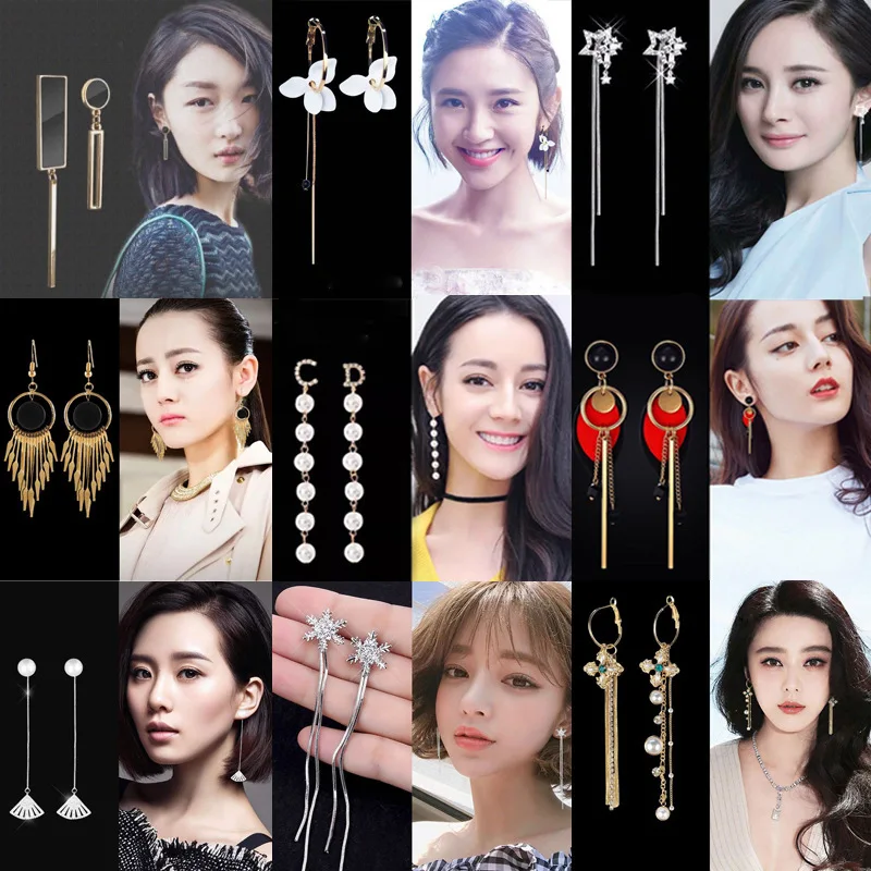 Серьги гвоздики длинные серьги снежинки асимметричные продажа от