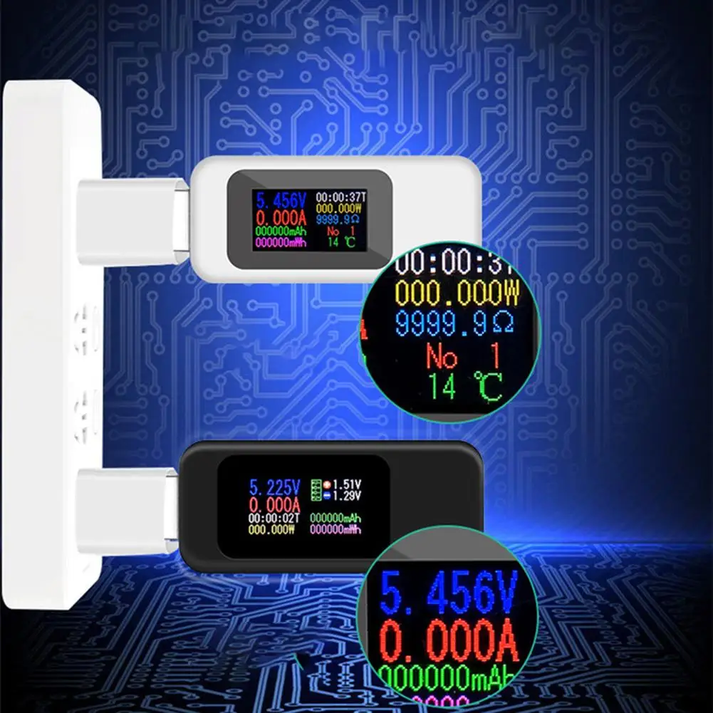 

10 in 1 Digital Dispay 4-30V DC USB Tester Current Voltage Charger Ammeter Digital Monitor Cut-off Power