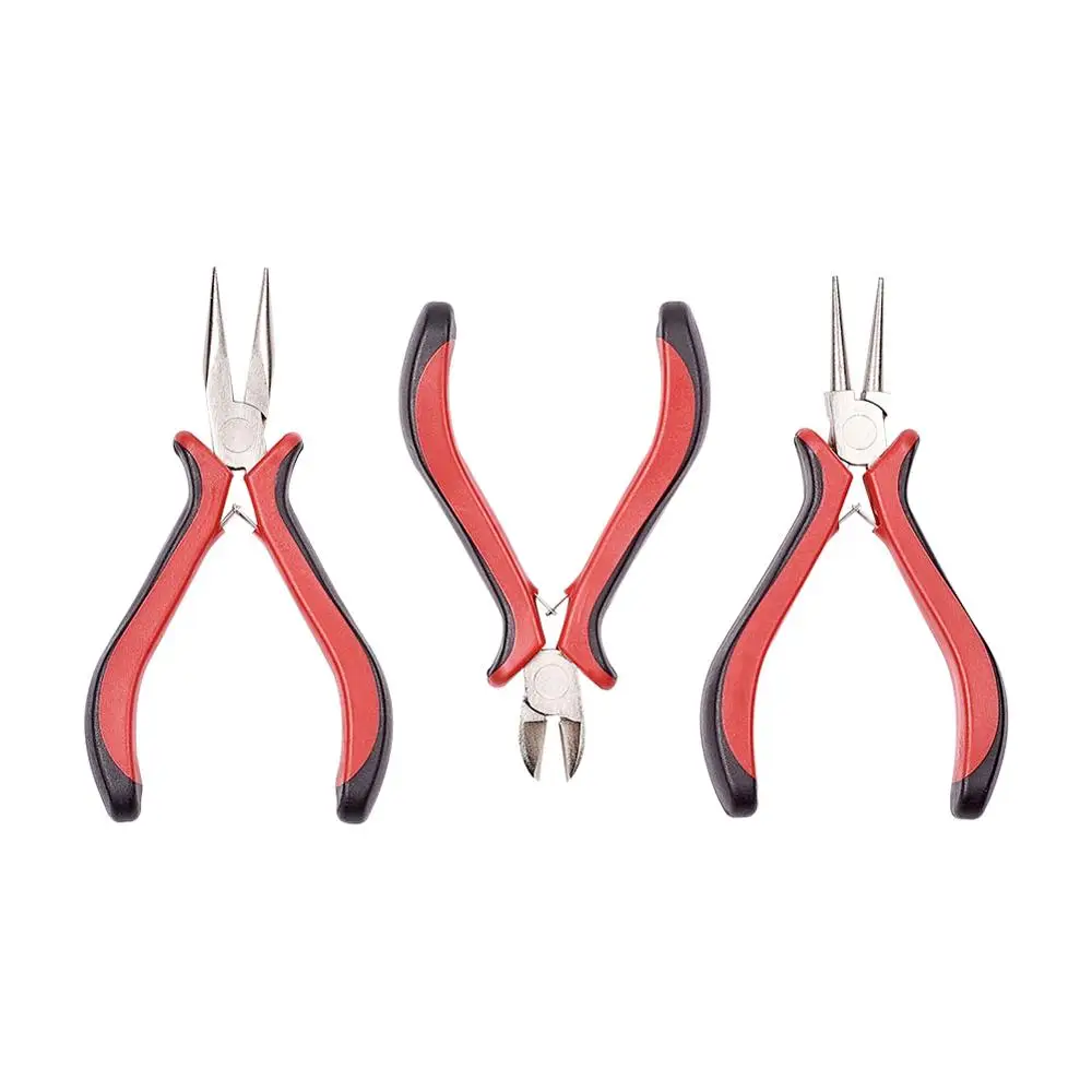 

3Pcs/Set DIY Jewelry Tool Ferronickel Side Cutting Pliers, Chain Nose Pliers and Round Nose Pliers Jewelry Accessories