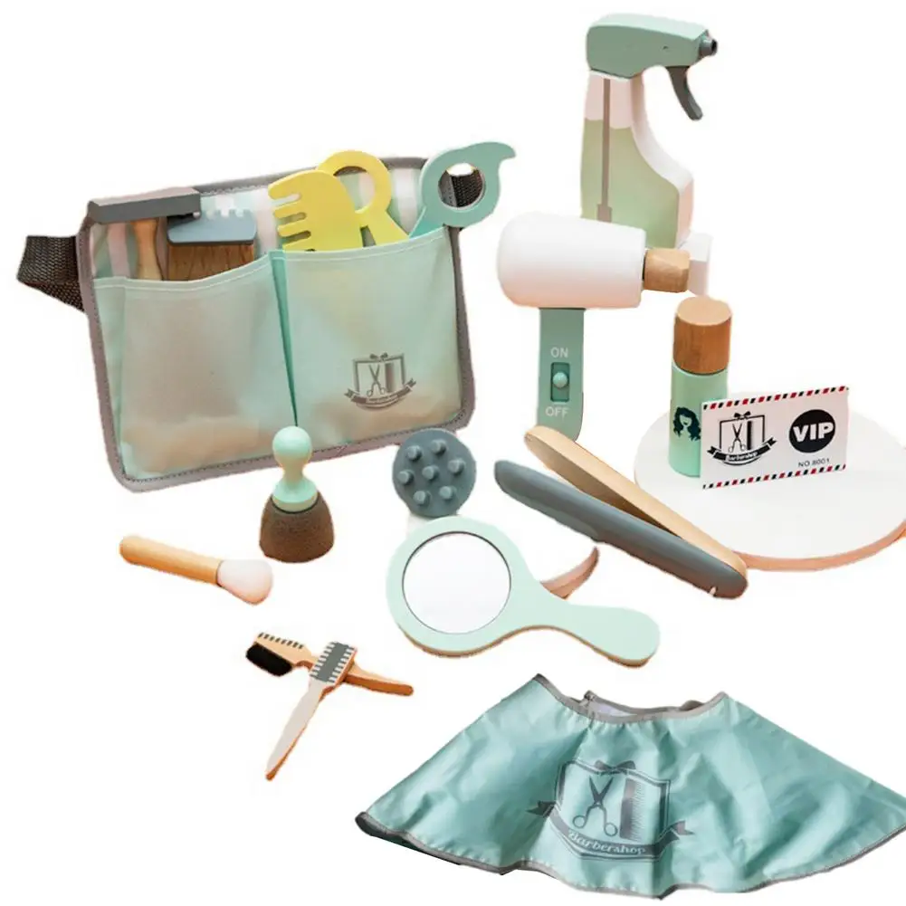 

Kids Barber Playset Imitation Hairdressing Toys Kit Pretend Play Toy Set Role-playing Hair-cutting And Makeup Tools