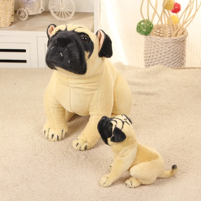 Плюшевая собака Shar Pei Реалистичная мопса мягкие плюшевые животные милый щенок