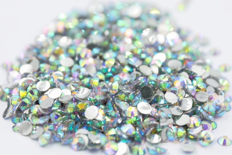Посылка 2-6 мм смешанные размеры полимерные стразы Crysta Jelly AB без горячей фиксации с