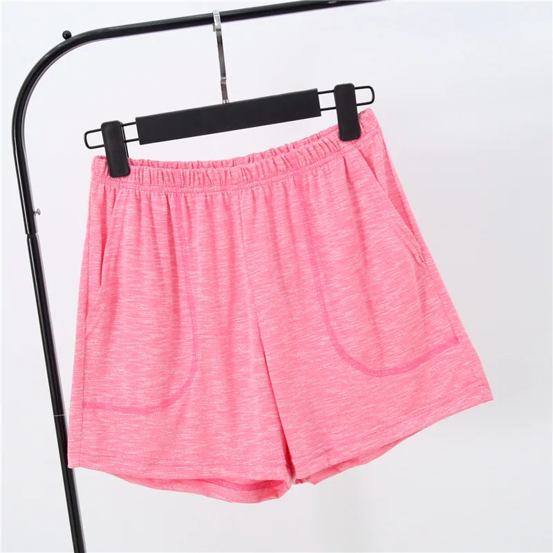 

Summer Shorts Women Bamboo Festival Cotton Stretch Home Pants Elastic Waist Solid Sweet Sleepwear Plus Size Pajama Loungewear