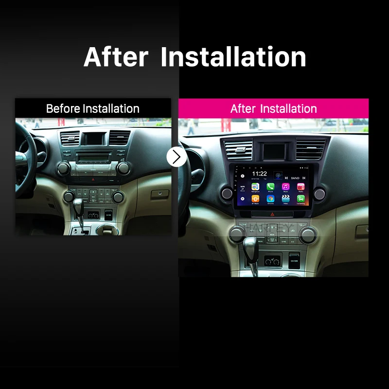 Автомагнитола Harfey для Toyota Highlander 2Din Android 2014 9 0 дюйма GPS мультимедийный плеер