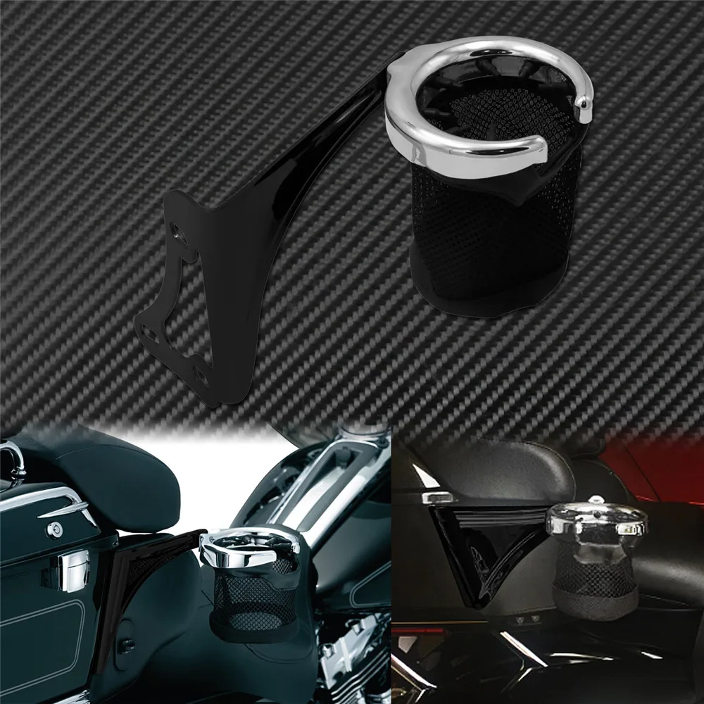 Online Portavasos Trasero Para Motocicleta Negro Para Harley Touring Electra Glide Road Glide Ultra Classic 1998-2013 FLHTK FLTRU