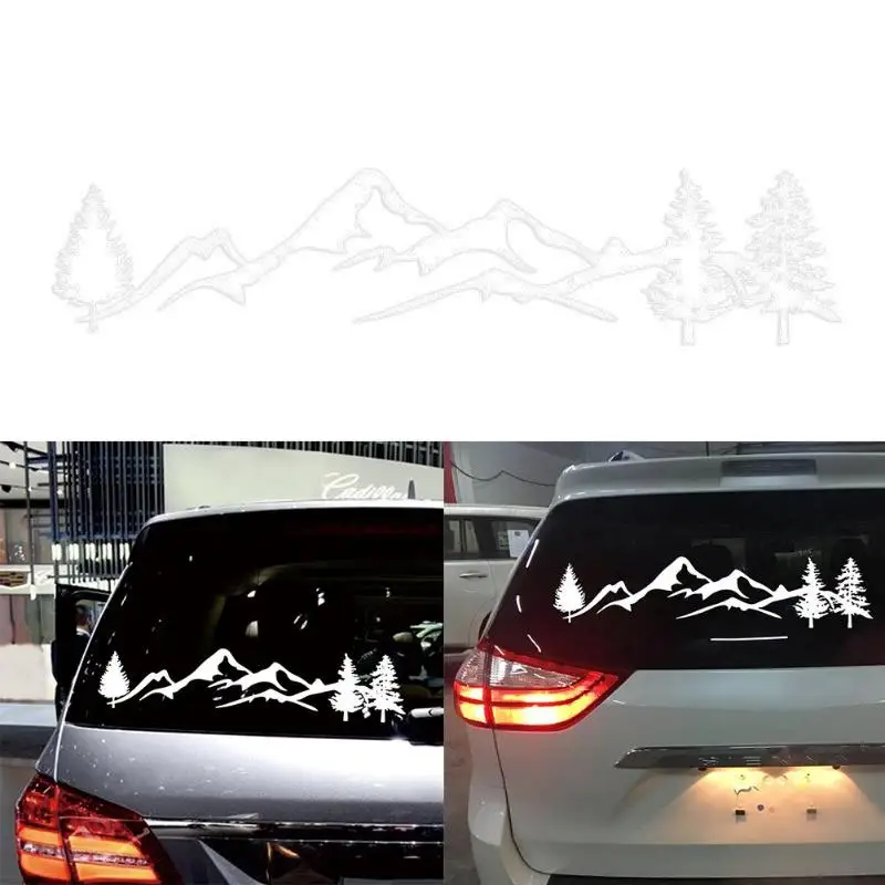 Car Styling Sticker SUV RV Camper Offroad White Tree Mountain Forest Decal Fine Appearance Good Looking Compact Durable | Автомобили и