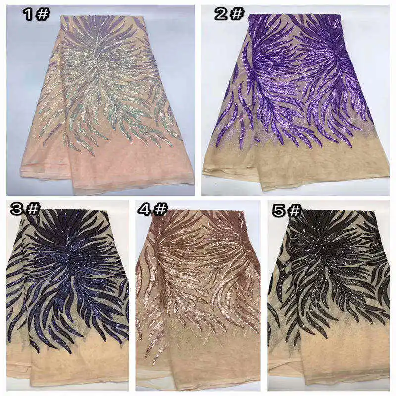 NEW African Lace Fabric French Sequins Net Noble Gold Fabrics High Quality Black Tulle | Дом и сад
