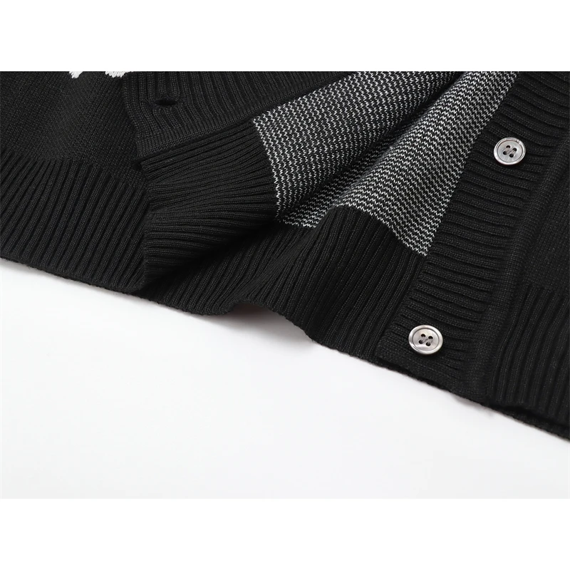 Korean Fashion Y2k Cardigan Women Butterfly Pattern Autumn Vintage Harajuku Long Sleeve Gothic Black Loose Casual Female Sweater |