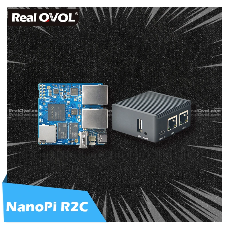RealQvol FriendlyELEC 2021 новые NanoPi R2C двойные Гбит/с Ethernet шлюзы поддержка OpenWrt LEDE SSR V2ray Linux