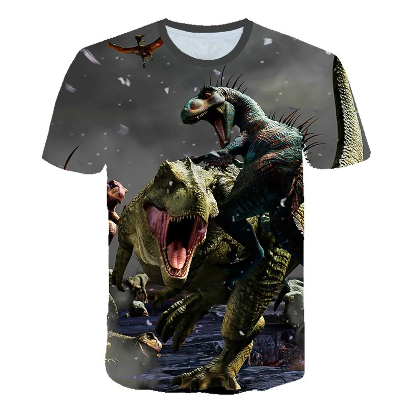 

Men's Women's Cartoon Pattern T-shirt 3D Dinosaur Print T-shirt Summer Short Sleeve T-shirt Horror Anime 2021 Hot