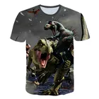 Мужская и женская футболка с мультипликационным рисунком, футболка с 3D рисунком динозавра, летняя футболка с коротким рукавом, Лидер продаж 2021