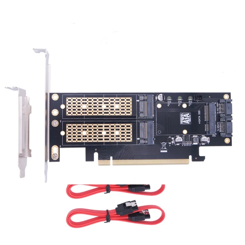 

3 in 1 M.2 and mSATA SSD Adapter Card for M.2 NVME SSD to PCIE Adapter, mSATA to SATA Adapter with Aluminum Heat Sink