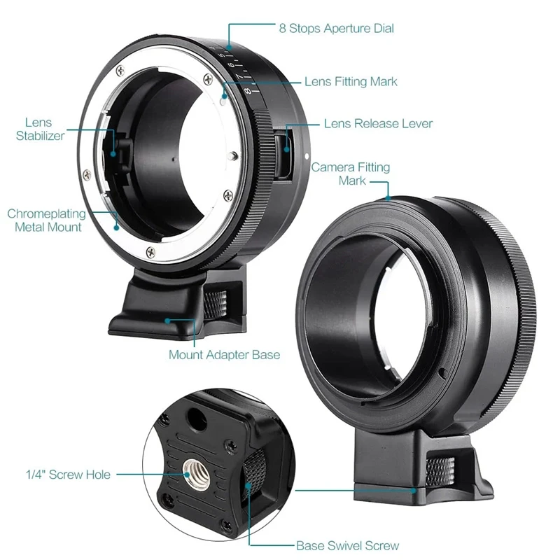 VILTROX NF-NEX переходное кольцо для объектива Nikon G/F/AI/S/D Sony E Mount Camera