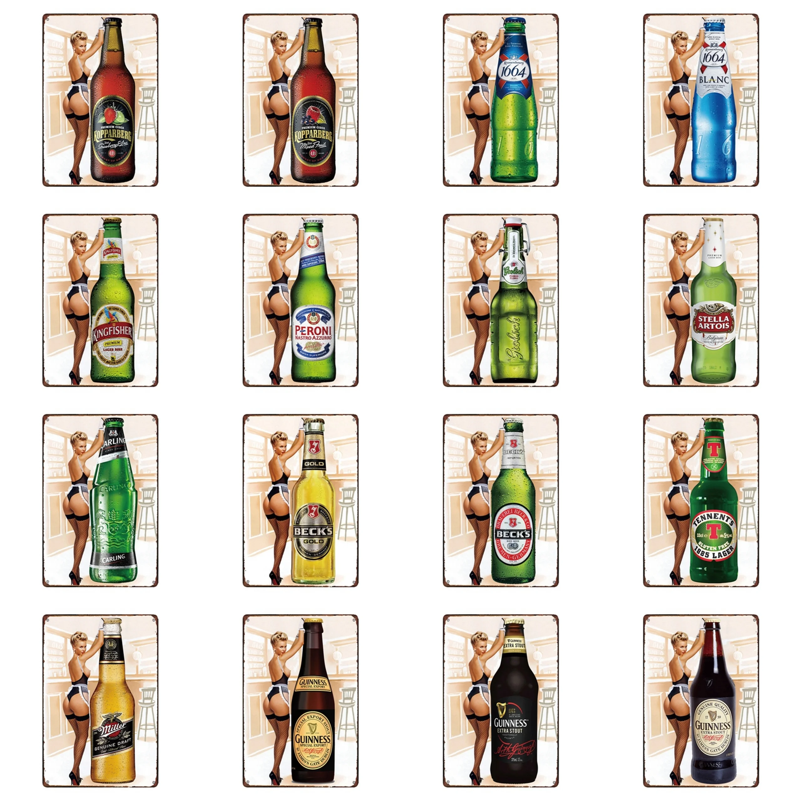 

Havana Club Miller High Life Metal Tin Signs Beer Becks Peroni Club Plaque Iron Painting Man Cave Wall Stickers Retro Pub Cafe