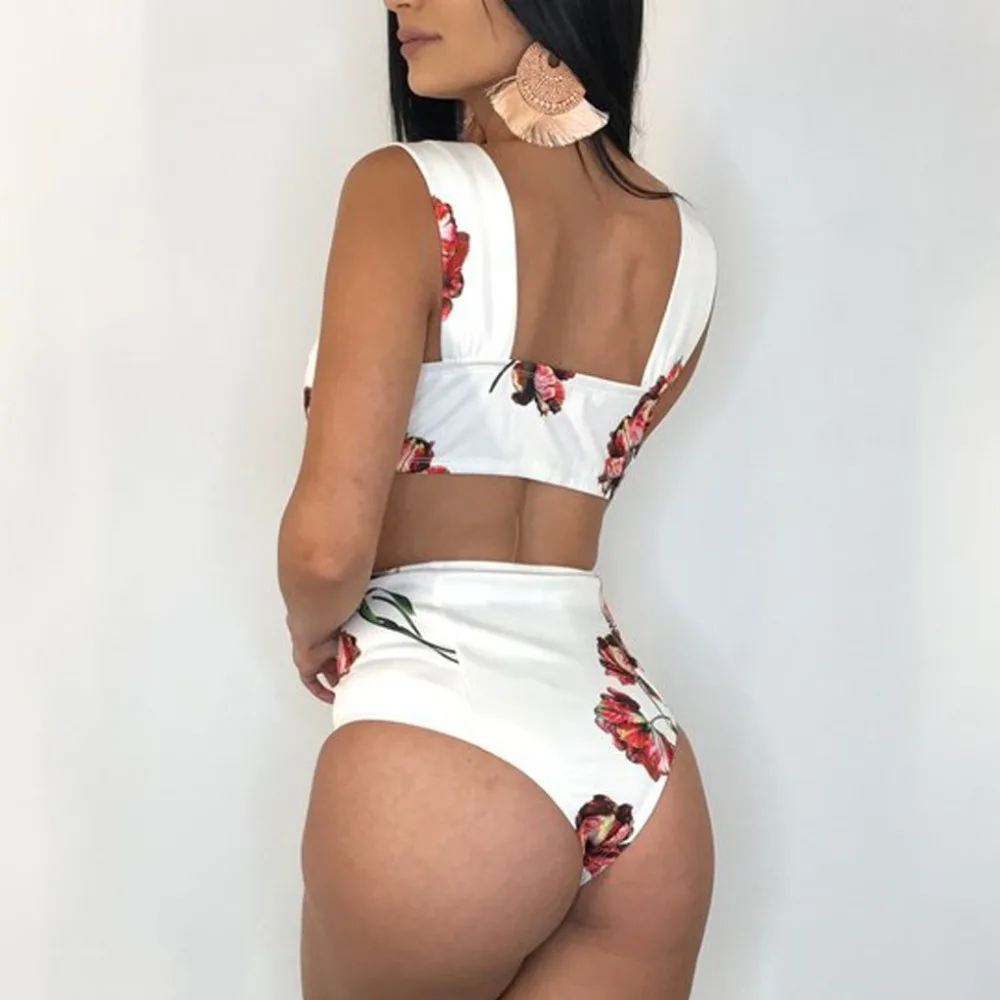 С цветочным рисунком женский купальник с принтом пикантные под розовое принт