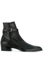 mens shoes wyatt 30 jodhpur boots black genuine leather buckle fastening