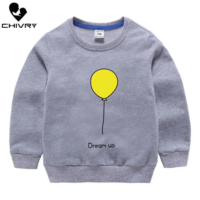 Детские толстовки свитшоты весна осень 2019 с мультяшным принтом воздушных шаров