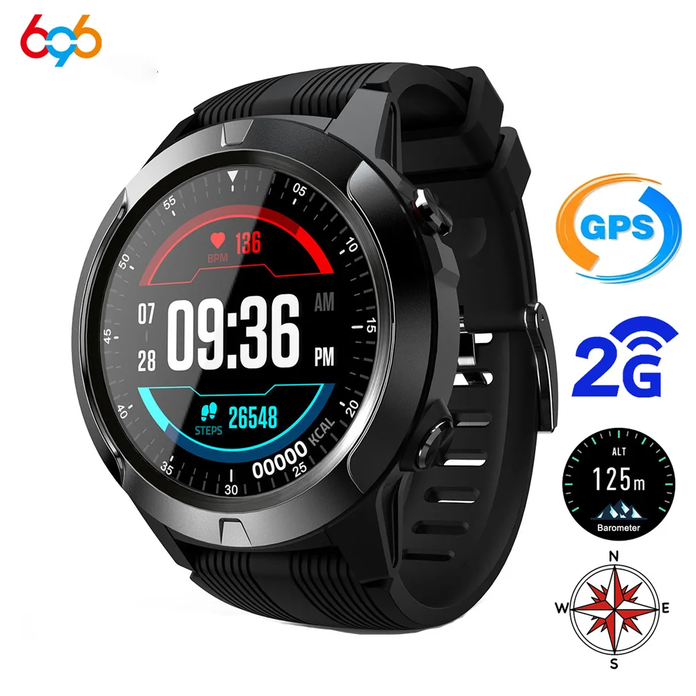 

696 TK04 GSM GPS Smart Watch Phone Air Pressure Gauge Heart Rate Blood Pressure Monitor Barometer Berometer Compass Smartwatch M
