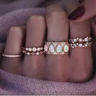 Doocna 9 шт.компл., Винтажное кольцо в форме короны, сердце, звезда, лист, кристалл, для женщин, корона, очаровательное кольцо Kunckle, для вечеринки, свадебные украшения, 8927