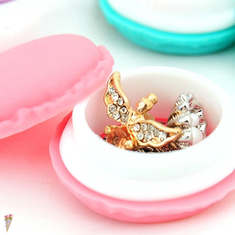 

1pcs Pink Color Macaron Jewelry Box Organizer Mini Storage Box Clip Holder Case
