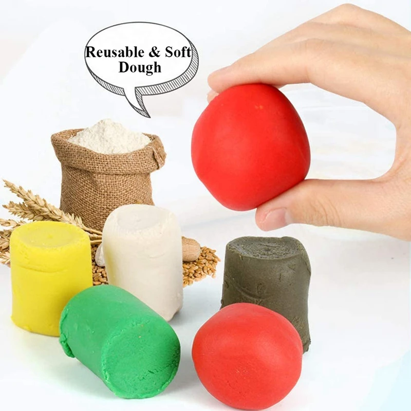 

Play Dough Kitchen Kit Creations Burger Maker Playset DIY Molding Play Dough Set with Dough and Molds for Kids 19 Pieces