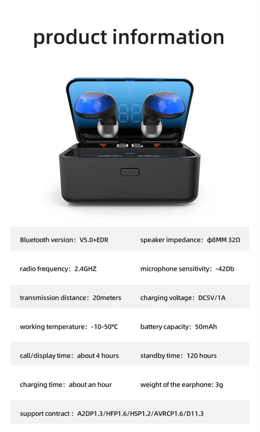 CRDC Bluetooth 5,0 наушники TWS 3D стерео беспроводной ушной телефон HIFI IPX5 спортивный наушник громкой связи игровая гарнитура с микрофоном 2000 мАч