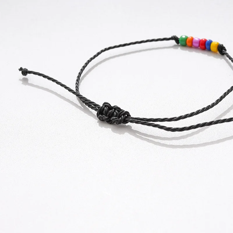 ABL199 2 шт./компл. с изображением ЛГБТ радуги Гей толстом каблуке Бидс браслеты