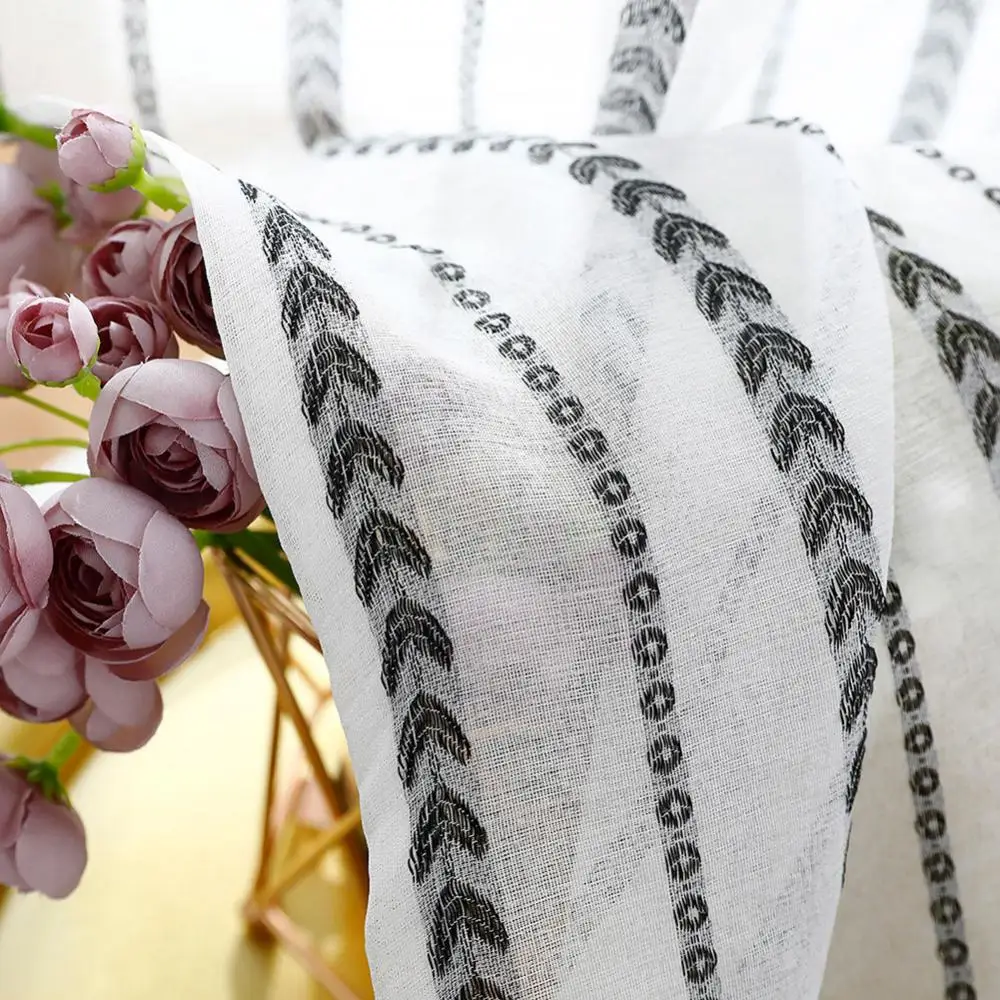 

Heart Stripe Polyester Tulle Curtain Window Living Room Bedroom Drape Home Decor