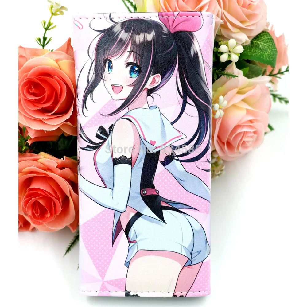 Фото Цветной кошелек с рисунком аниме Kizuna AI Chan держатель для карт застежкой Багаж и Цветной кошелек с рисунком аниме Kizuna AI Chan держатель для карт застежкой Багаж и