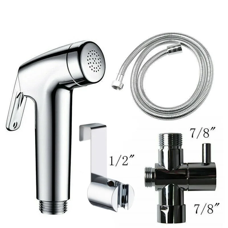 

Bidet Faucet Set Hand Held Bathroom Bidet Sprayer Silver Water Jet Toilet Faucet Spray For Bathroom Accessories 1/2' or 7/8'