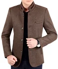 Осенне-зимнее шерстяное пальто для мужчин, длинные шерстяные пальто для отдыха, мужские однотонные деловые повседневные модные куртки, мужское шерстяное пальто, верхняя одежда