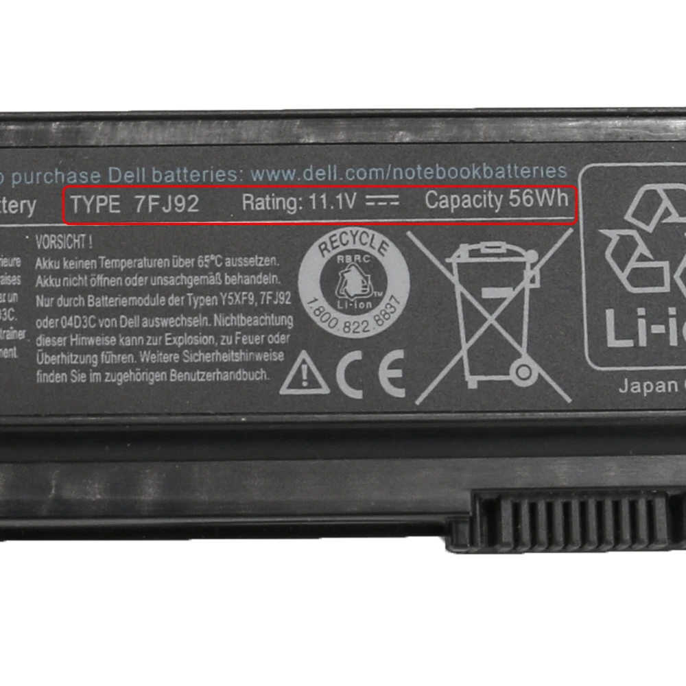 

Original Laptop Battery 7FJ92 For DELL Vostro 3400 Series 3500 3700 Y5XF9 04D3C 4JK6R 04GN0G 0TXWRR CYDWV 312-0997 11.4V 56Wh